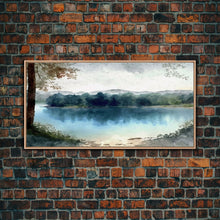 Load image into Gallery viewer, Blue Lake Art | Framed Canvas Print | Blue Lake Painting | Lake House Decor | Guest Room Landscape Painting | Wallowa Lake Painting
