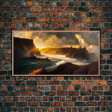 Cargar imagen en el visor de la galería, Cliffs and the sea, canvas print, ocean wall art
