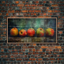 Carregar imagem no visualizador da galeria, Apples Wall Art, Food Wall Decor, Grunge Wall Decor, Kitchen Wall Art, Panoramic Wall Decor, Canvas Print, Wall Art, Framed Canvas Art
