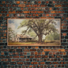 Carregar imagem no visualizador da galeria, Abandoned House Wall Decor, Rural Wall Decor, Old Farm House Wall Decor, Panoramic Wall Decor, Canvas Print, Wall Art, Framed Canvas Art
