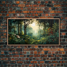 Carregar imagem no visualizador da galeria, Forest Wall Art, Trees Wall Print, Jungle Wall Art, Panoramic Art, Wall Art, Canvas Art, Landscape Art, Dorm Room Art, Office Decor, Prints
