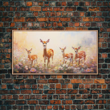 Load image into Gallery viewer, Deer Wall Art, Deer Art Print, Animal Wall Art, Panoramic Art, Wall Art, Canvas Art, Landscape Art, Southern Wall Art, Farmhouse Wall Decor
