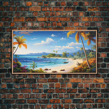 Carregar imagem no visualizador da galeria, Beach Wall Art, Ocean Wall Art, Nautical Print, Tropical Art, Panoramic Art, Wall Art, Canvas Art, Landscape Art, Beach House Wall Art
