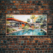 Load image into Gallery viewer, Architectural Print, House Portrait, Watercolor House, Panoramic Art, Wall Art, Canvas Art, Landscape Art, Realtor Thank You, Above Bed Art
