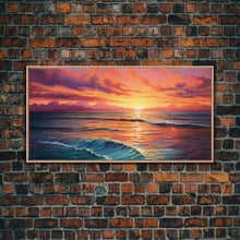 Carregar imagem no visualizador da galeria, Beach Art, Framed Canvas Print, Beach Wall Art, Gift For Him, Above Sofa Art, Centerpiece Art, Wall Decor, Beach Print, Beach Wall Decor
