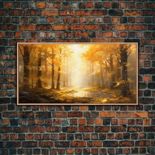Carregar imagem no visualizador da galeria, Fall Wall Decor, Forest Wall Art, Trees Art Print, Panoramic Art, Wall Art, Canvas Art, Landscape Art Print, Above Bed Décor, Farmhouse Art
