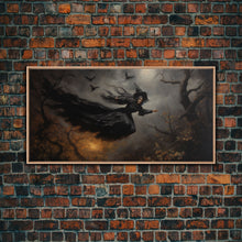 Cargar imagen en el visor de la galería, Cool Witch Art, Pagan Art, Framed Canvas Print, Halloween Wall Art, Witch Poster, Halloween Decoration, Witch Print, Halloween Witch
