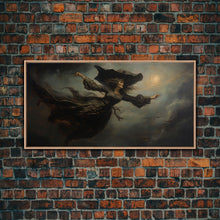 Load image into Gallery viewer, Witch Art Print, Framed Canvas, Halloween Art, Witch Wall Art, Witchy Art, Witch Wall Decor, Witch Sign, Wiccan Art, Gothic Victorian Art
