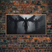 Carregar imagem no visualizador da galeria, Fallen Angels Canvas Print, Framed Wall Art, Halloween Decor, Angelic Art, Halloween Art Prints, Charcoal Sketch, Unique Wall Decor
