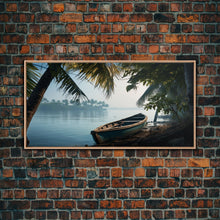Carregar imagem no visualizador da galeria, An Abandoned Canoe In The Florida Everglades - Florida Art - Framed Canvas Print - Liminal Spaces - Cool Wall Art - Eclectic Decor
