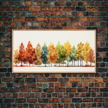 Carregar imagem no visualizador da galeria, Autumn Decor - The Changing Of The Leaves - Framed Canvas Print - Fall Painting - Fall Centerpiece - Orange Leaves - Rustic Farmhouse Decor
