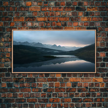 Carregar imagem no visualizador da galeria, Calm Reflection Of A Lake and Mountains, ready to hang canvas print wall art, Lakehouse Cabin Wall Decor
