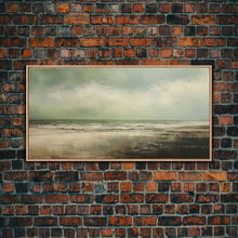 Carregar imagem no visualizador da galeria, Landscape Oil Painting Canvas Print Wall Art, Nature Framed Large Gallery Art, Minimalist Art, Ready To Hang, Moody and Drab Art
