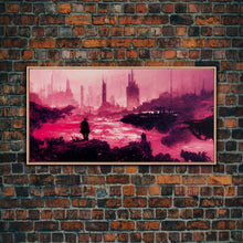 Load image into Gallery viewer, Surreal Dystopian Cyberpunk Art, ready to hang canvas print, framed art

