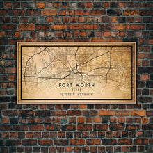 Load image into Gallery viewer, Fort Worth map print poster or framed canvas, Texas map print poster canvas, Fort Worth city map print poster canvas, Panther City
