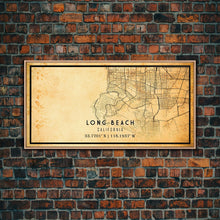 Load image into Gallery viewer, Long Beach map print poster or framed canvas | California map print poster canvas | Long Beach city map print poster canvas, distressed map
