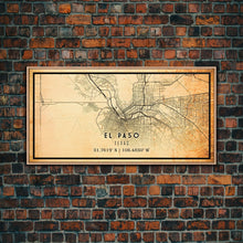 Load image into Gallery viewer, El Paso Texas Vintage Map Print, El Paso Map, Texas Map Art, El Paso City Road Map Poste, Vintage Gift Map, Travel Vacation Art, Rustic Map
