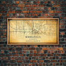 Load image into Gallery viewer, Minneapolis map print poster or framed canvas, Minnesota map print poster canvas, Minneapolis road map print poster canvas
