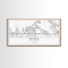 Cargar imagen en el visor de la galería, Fontana Street Map, California Map, Map Art, Minimalist Art, Wall Art, Canvas Art, Gift For Couples, Game Room Prints, Above Bed Décor

