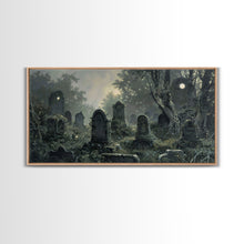 Load image into Gallery viewer, Dark Academia Wall Art, Framed Canvas Print, Spooky Halloween Wall Art, Halloween Wall Decor, Spooky Vibes, Victorian Oil Painting
