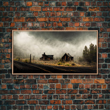 Carregar imagem no visualizador da galeria, Ghost town canvas art, wild west theme, abandoned art
