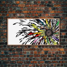 Carregar imagem no visualizador da galeria, Abstract Flower Art - Exploding Flower - Rainbow Flower Painting / Canvas Print - Framed Wall Art - Unique Minimalist / Expressionist Art
