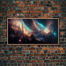 Carregar imagem no visualizador da galeria, Galaxy canvas print, trippy stars and night sky, universe, cool wall art, unique wall art
