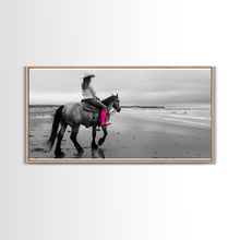Carregar imagem no visualizador da galeria, Framed Canvas Print of Highland Cow in Winter Hat, Fun and Quirky Wall Art for Living Room or Bedroom, Unique Decor
