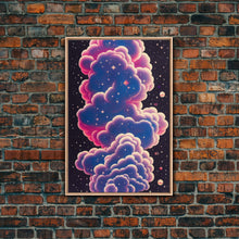 Load image into Gallery viewer, Art Deco Style Scifi Space Travel Poster Art, Galaxy Nebula Universe Art, Framed Canvas Print, Framed Wall Decor
