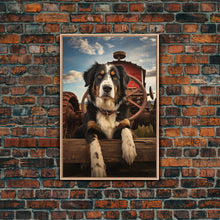 Load image into Gallery viewer, Dog Wall Art, Bernese Mountain Dog Wall Print, Farmhouse Wall Art, Wall Art, Framed Wall Art, Framed Canvas. Wall Print, Wall Canvas
