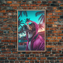 Cargar imagen en el visor de la galería, Corgi In Hot Pink Hoodie Sunglasses Wall Print, Dog Portrait, Dog Art Print, Framed Wall Art, Framed Canvas, Wall Print, Wall Canvas
