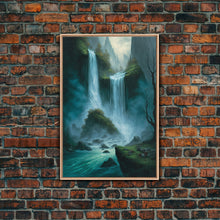 Carregar imagem no visualizador da galeria, Fantasy Waterfall Oil Painting Canvas Print, Framed Canvas Art, Living Room Wall Decoration
