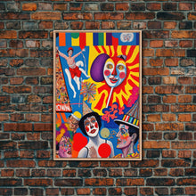 Load image into Gallery viewer, Fictional Circus Poster Art Canvas Print, Framed Canvas Art, Creepy Circus Art
