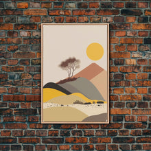 Load image into Gallery viewer, Pueblo Style Boho Desert Art, Framed Canvas Print, Minimalist Landscape Painting
