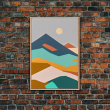 Load image into Gallery viewer, Scandinavian Inspired Pacific Northwest Art, Minimalist Boho Style Forest Landscape, Framed Canvas Print, Western Abstract Art
