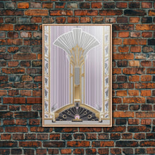 Load image into Gallery viewer, Art Deco Wall art, Framed Canvas Print, Art Deco, Gold art, Pastel colors, Midcentury Modern, Office decor, Living room art, Beautiful art
