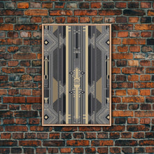 Load image into Gallery viewer, Art Deco Pattern Wall art - Framed Canvas Print - Art Deco - Abstract art - Gold &amp; gray art - MCM Art - Original painting - Geometric art
