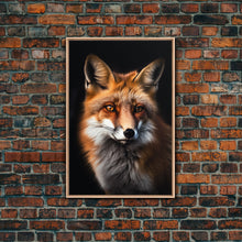 Load image into Gallery viewer, Portrait of a Red Fox, Framed Canvas Print, Framed Wall Art, Fox Photography, Wild Life Art
