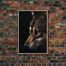 Load image into Gallery viewer, Animal Prints, Timber Wolf, Portrait Of A Wolf, Framed Canvas Print, Wolf Photography Art, Timber Wolves Art
