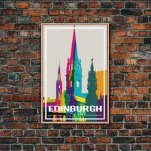 Load image into Gallery viewer, Edinburgh Travel Poster, Europe Wall Art, Scotland Art Print, Travel Wall Print, Travel Poster, Travel Wall Art, Canvas Wall Print
