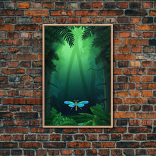 Load image into Gallery viewer, Dragonfly Wall Art, Nature Wall Decor, Woods, Trees, Green Art, Minimalist Print, Wall Decor, Canvas Print, Wall Art, Framed Canvas
