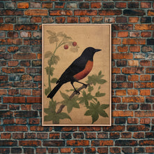 Load image into Gallery viewer, Oriole Wall Decor, Black And Orange Bird Wall Art, Animal Wall Art, Minimalist Print, Wall Decor, Canvas Print, Wall Art, Framed Canvas
