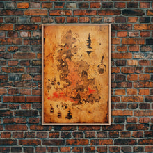 Carregar imagem no visualizador da galeria, Abstract Map Wall Decor, Abstract Art, Antique Map Wall Art, Geography Wall Art, Wall Decor, Canvas Print, Wall Art, Framed Canvas
