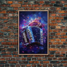 Cargar imagen en el visor de la galería, Cosmic Accordion, Instrument Print, Framed Canvas Print Or Poster, Gift For Musician
