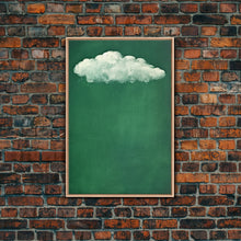 Load image into Gallery viewer, Emerald Green Rain Cloud Wall Art, Framed Canvas Or Poster Print, Abstract Art Print, Minimalist Wall Decor, Maximalist Decor, Dark Green
