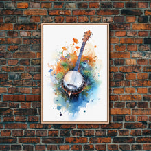 Load image into Gallery viewer, 4 String Banjo Gift, Banjo Wall Art Canvas Print, Country Music Art, Guitar Art, Banjo Poster Print, Banjo Gifts, Musical Art
