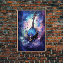 Cargar imagen en el visor de la galería, Galaxy Banjo Gift, Banjo Wall Art Canvas Print, Country Music Art, Guitar Art, Banjo Poster Print, Banjo Gifts, Musical Art

