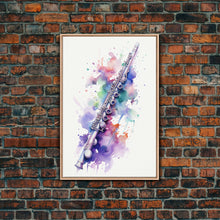 Carregar imagem no visualizador da galeria, Flute Wall Art, Instrument Print, Graffiti Art, Framed Canvas Print, Cool Studio Wall Decor, Music Gift
