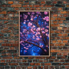 Cargar imagen en el visor de la galería, Cherry Blossom Art, Pink Flowers, Japanese Art, Sakura, Canvas Print, Wall Art, Vertical Art, Gift For Boss, Preppy Room Decor, Office Print
