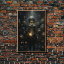 Load image into Gallery viewer, Dark Fantasy Art, Spooky Decor, Goth Decor, Canvas Print, Wall Art, Vertical Print, Dark Wall Art, Video Game Art, Gaming Wall Decor

